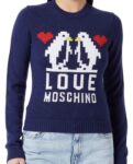 LOVE MOSCHINO Felpa girocollo jacquard pinguini