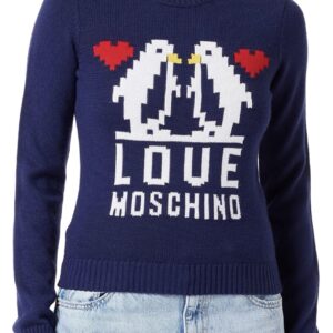 LOVE MOSCHINO Felpa girocollo jacquard pinguini