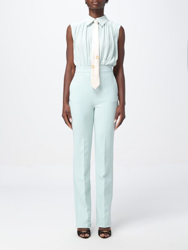 ELISABETTA FRANCHI Pantalone palazzo in crêpe stretch