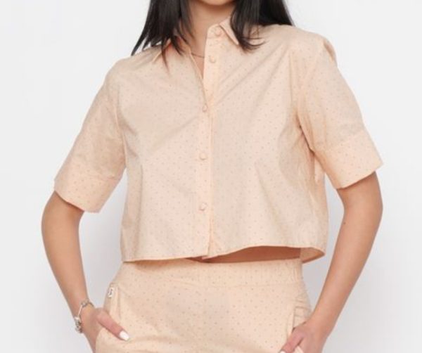 JIJIL CAMICIA CROP CIPRIA ORO