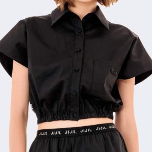 JIJIL CAMICIA CROP NERO IND