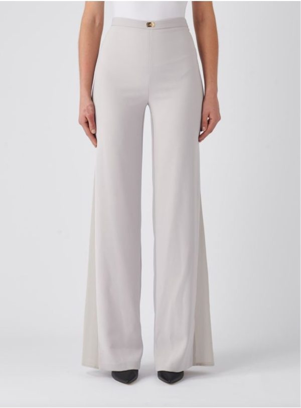 ELISABETTA FRANCHI Pantalone palazzo in crêpe stretch