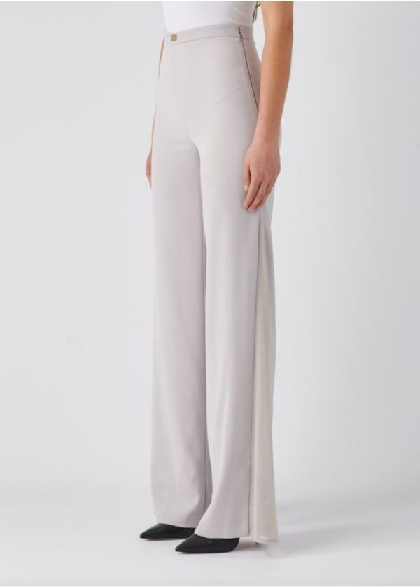 ELISABETTA FRANCHI Pantalone palazzo in crêpe stretch