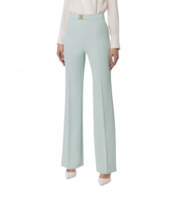 ELISABETTA FRANCHI Pantalone palazzo in crêpe stretch