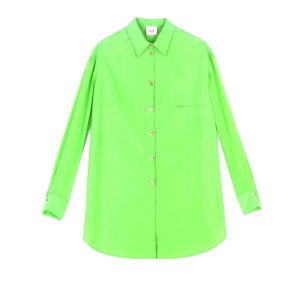 ALYSI CAMICIA DONNA POPELINE VERDE MELA