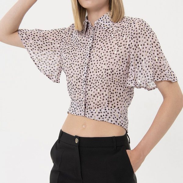 FRACOMINA CAMICIA CROPPED IN FANTASIA POIS