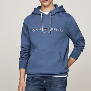 TOMMY HILFIGER FELPA CON CAPPUCCIO LACCI E LOGO