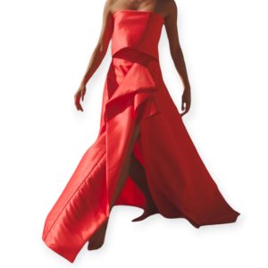 ELISABETTA DORI ABITO TAFFETà strapless corallo g