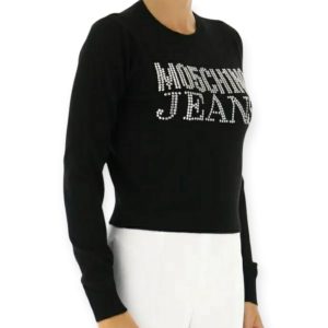 MOSCHINO JEANS MAGLIONE SCRITTA BRILL NERO LAT