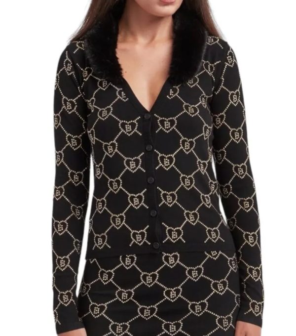 BLUGIRL BLUMARINE MAGLIA CARDIGAN LOGATO