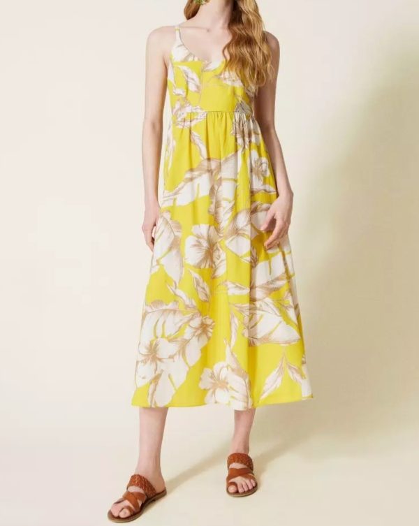 TWINSET Abito foglie spalline