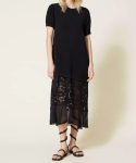 TWINSET abito con pizzo macramè