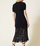 TWINSET abito con pizzo macramè