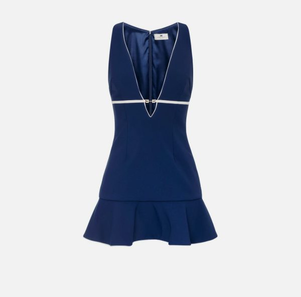 ELISABETTA FRANCHI Abito in crêpe con piping