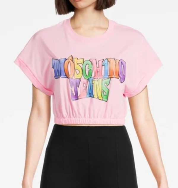MOSCHINO JEANS T-shirt crop stampa