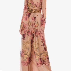 ALBERTA FERRETTI abito fiori seta